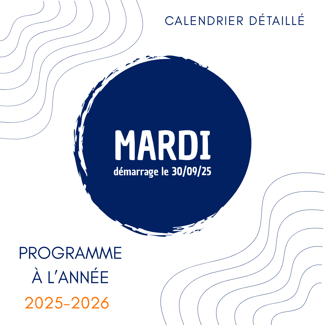 Calendrier mardi cours de langue au 30 sept